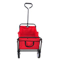 Folding Wagon Garden Shopping Beach Cart Red Red Metal