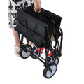 Folding Wagon Garden Shopping Beach Cart Black Black Metal