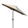 8.8 Feet Outdoor Aluminum Patio Umbrella, Patio Umbrella, Market Umbrella With 42 Pound Square Resin Umbrella Base, Push Button Tilt And Crank Lift, Gray Gray Polyester Aluminum