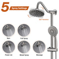 Brushed Nickel 6 Inch Rain Shower Head With Handheld Shower Head Bathroom Rain Shower System Brushed Nickel Abs