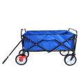 Folding Wagon Garden Shopping Beach Cart Blue Blue Metal