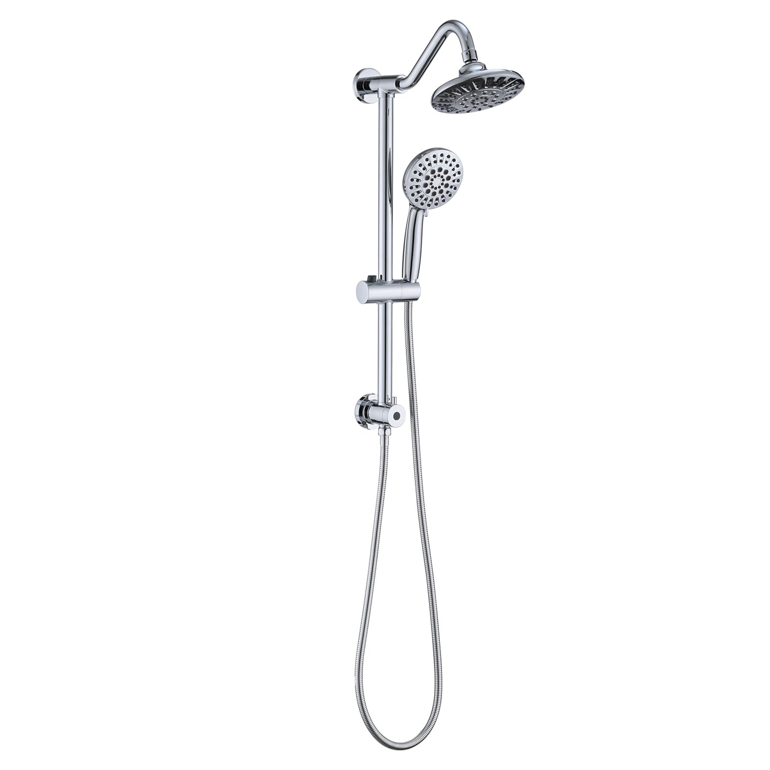 6 Inch Rain Shower Head With Handheld Shower Head Bathroom Rain Shower System Chrome Abs