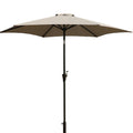 8.8 Feet Outdoor Aluminum Patio Umbrella, Patio Umbrella, Market Umbrella With 42 Pound Square Resin Umbrella Base, Push Button Tilt And Crank Lift, Gray Gray Polyester Aluminum