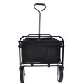 Folding Wagon Garden Shopping Beach Cart Black Black Metal