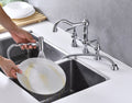 Bridge Dual Handles Kitchen Faucet With Pull Out