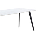 Porcelain Dining Table White 63'' White Foam Ceramic
