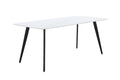 Porcelain Dining Table White 63'' White Foam Ceramic