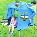 Kids Climbing Dome With Canopy And Playmat 10 Ft Jungle Gym Geometric Playground Dome Climber Play Center, Rust & Uv Resistant Steel Supporting 1000 Lbs Green Metal