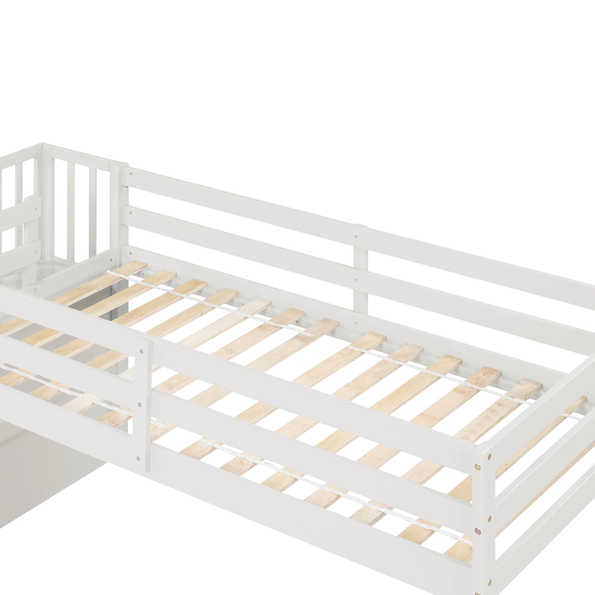 Loft Bed With Staircasewhite Twin White Pine
