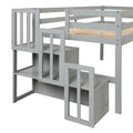 Loft Bed With Staircasegrey Grey Pine