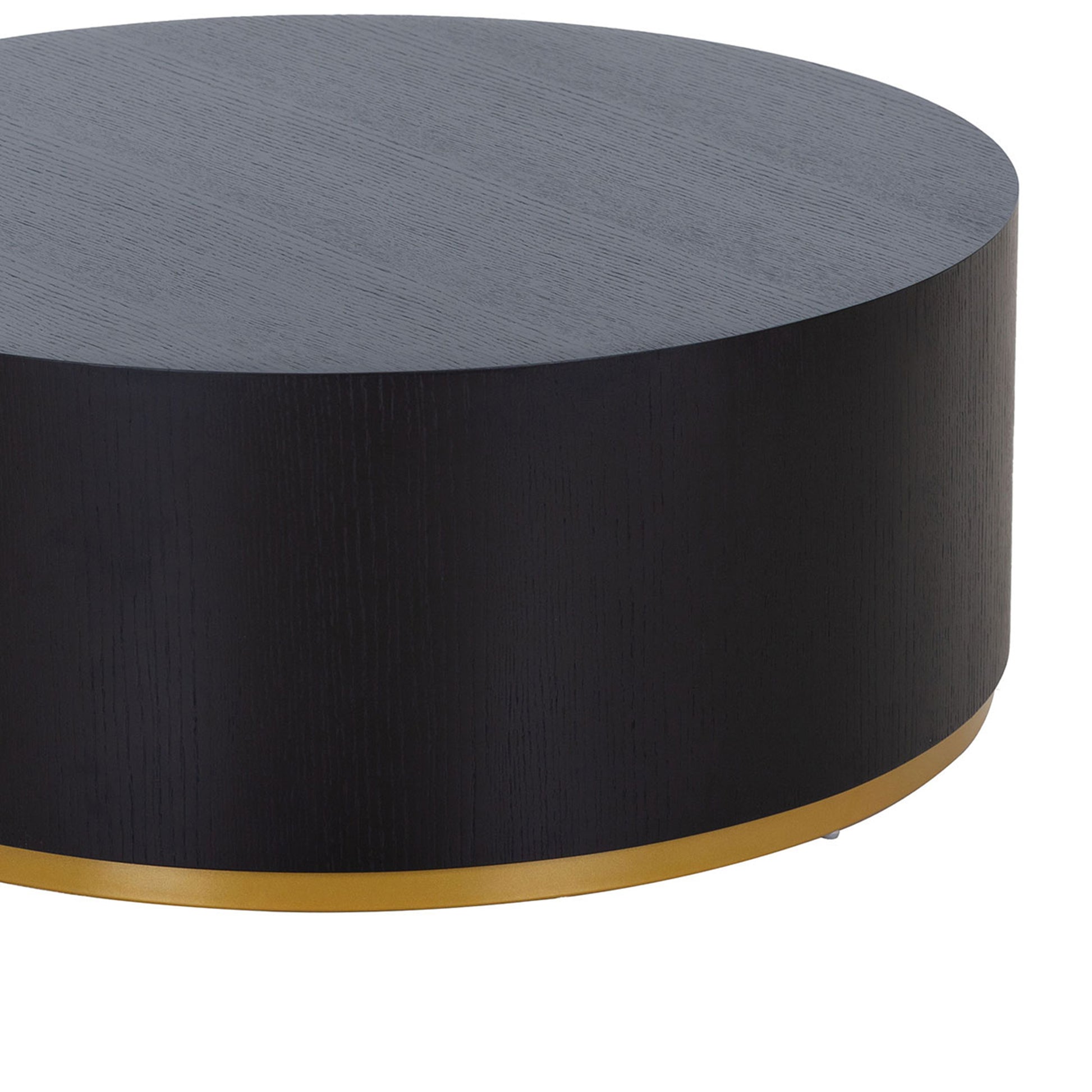 Round Coffee Table Side Table For Living Room Fully Assembled Black Black Mdf