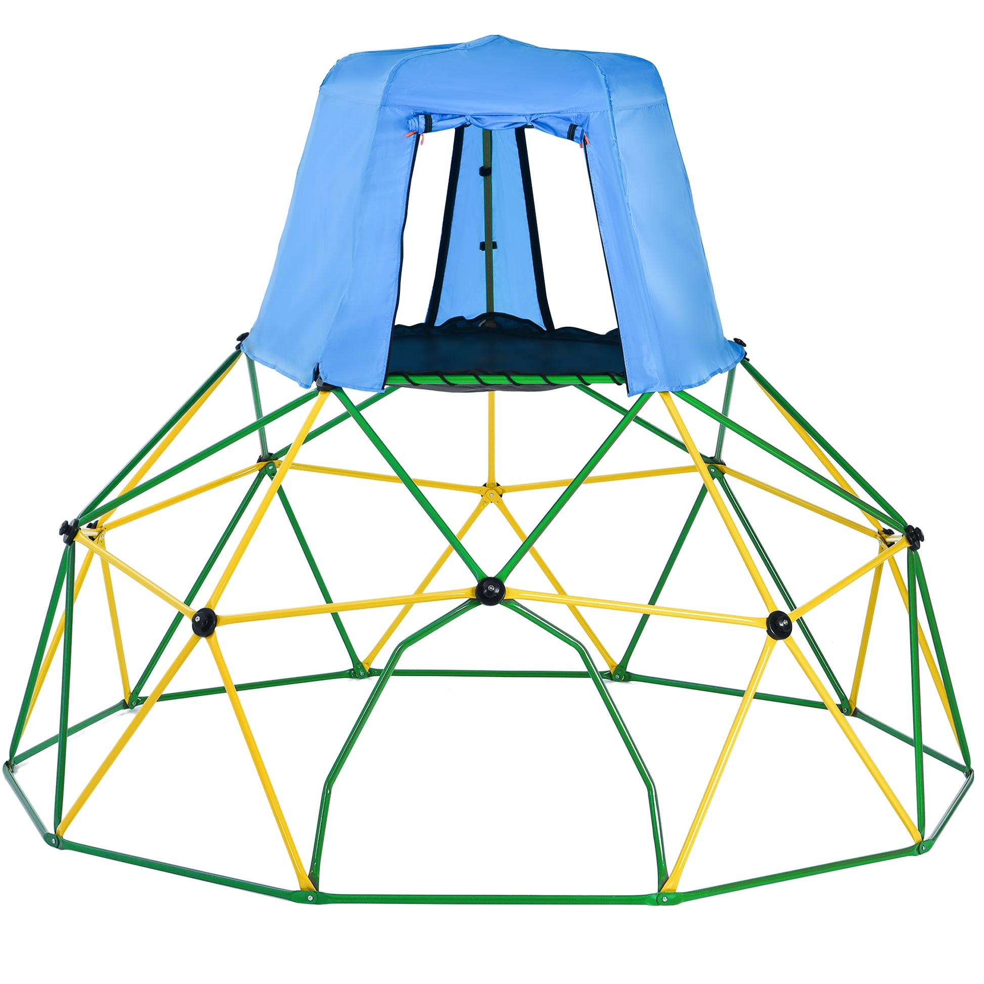 Kids Climbing Dome With Canopy And Playmat 10 Ft Jungle Gym Geometric Playground Dome Climber Play Center, Rust & Uv Resistant Steel Supporting 1000 Lbs Green Metal