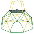 Kids Climbing Dome With Canopy And Playmat 10 Ft Jungle Gym Geometric Playground Dome Climber Play Center, Rust & Uv Resistant Steel Supporting 1000 Lbs Green Metal