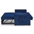 Loveseats Sofa Bed With Pull Out Bed,Adjsutable Back And Two Arm Pocket,Blue 54.5