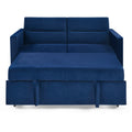 Loveseats Sofa Bed With Pull Out Bed,Adjsutable Back And Two Arm Pocket,Blue 54.5