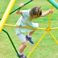 Kids Climbing Dome Tower 12 Ft Jungle Gym Geometric Playground Dome Climber Monkey Bars Play Center, Rust & Uv Resistant Steel Supporting 1000 Lbs Light Green Metal