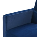 Loveseats Sofa Bed With Pull Out Bed,Adjsutable Back And Two Arm Pocket,Blue 54.5