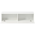 Wall Mount Floating Tv Stand With Four Storage Cabinets And Two Shelves, High Gloss Entertainment Center For 95 Inch Tv, 16 Color Rgb Led Lights For Living Room, White White 90 Inches Or Larger Particle Board