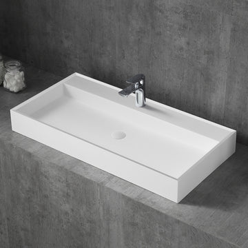 1200 Solid Surface Basin White Solid Surface