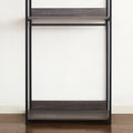 Monica Farmhouse Industrial Wood Walk In Closet With One Shelf In Rustic Gray Gray Solid Wood