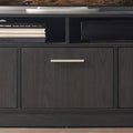 Holland Contemporary Tv Stand With Three Soft Closing Doors In Dark Gray Dark Gray Solid Wood