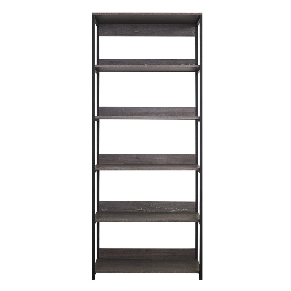 Monica Wood And Metal Walk In Closet With Five Shelves In Rustic Gray Gray Solid Wood