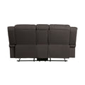 Chocolate Color Microfiber Upholstered 1Pc Double Reclining Loveseat With Center Console Transitional Living Room Furniture Chocolate Primary Living Space Microfiber