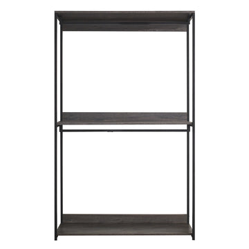 Monica 47" Farmhouse Wood Walk In Closet Organizer With One Shelf In Rustic Gray Gray Solid Wood