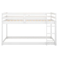 Twin Over Twin Floor Bunk Bed With Ladderwhite Old Sku:Wf281727Aak Wf286602Aak White Pine