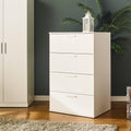 Oliver Farmhouse Four Drawer Jumbo Chest In White White Solid Wood