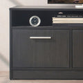 Holland Contemporary Tv Stand With Three Soft Closing Doors In Dark Gray Dark Gray Solid Wood