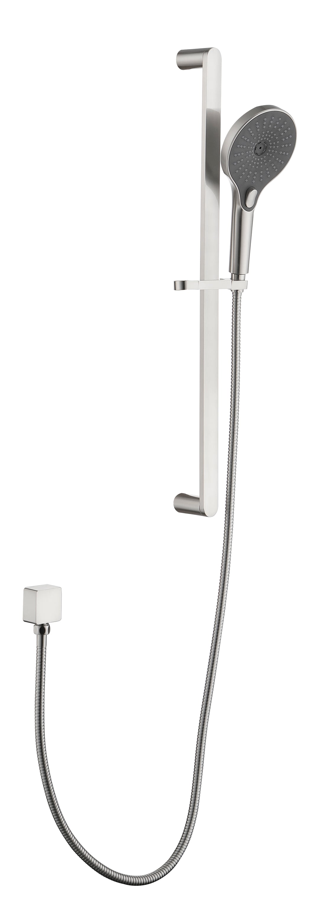 Showers Stainless Steel Slide Bar Grab Rail Includes Handheld Shower Head And 69 Inch Hose Brushed Nickel Stainless Steel