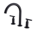 Two Handle High Arc Widespread Bathroom Sink Faucet 3 Hole Matte Black Stainless Steel