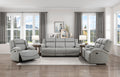 Attractive Gray Color Microfiber Upholstered 1Pc Double Reclining Sofa Transitional Living Room Furniture Gray Primary Living Space Transitional Microfiber