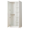 Viviane Contemporary Wood Closet With Hanging Bars And Five Shelves In White White Solid Wood