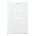 Bliss Glossy Four Drawer Jumbo Chest In White White Solid Wood