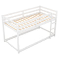 Twin Over Twin Floor Bunk Bed With Ladderwhite Old Sku:Wf281727Aak Wf286602Aak White Pine