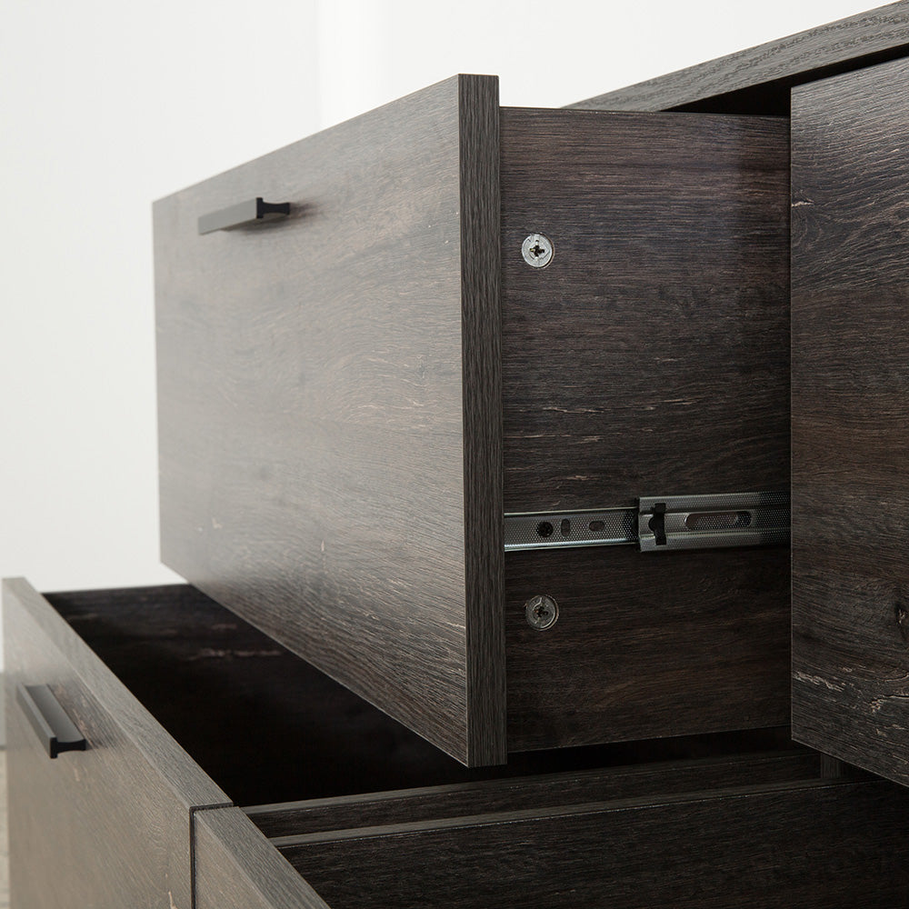 Morgan Farmhouse Six Drawer Jumbo Dresser In Rustic Gray Gray Solid Wood