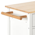Kitchen Island Cart with Solid Wood Top and Locking white-mdf