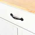 Kitchen Island Cart with Solid Wood Top and Locking white-mdf