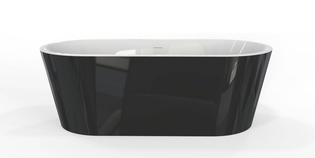 Acrylic Freestanding Soaking Bathtub 60 Black White Acrylic