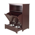 Pet Feeder Station With Storage,Made Of Mdf And Waterproof Painted,Dog And Cat Feeder Cabinet With Stainless Bowl Brown Mdf