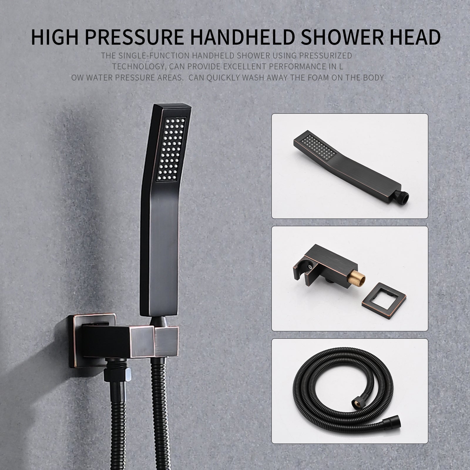 Shower System Shower Faucet Combo Set Wall Mounted With 12" Rainfall Shower Head And Handheld Shower Faucet Oil Rubbed Bronze Brass