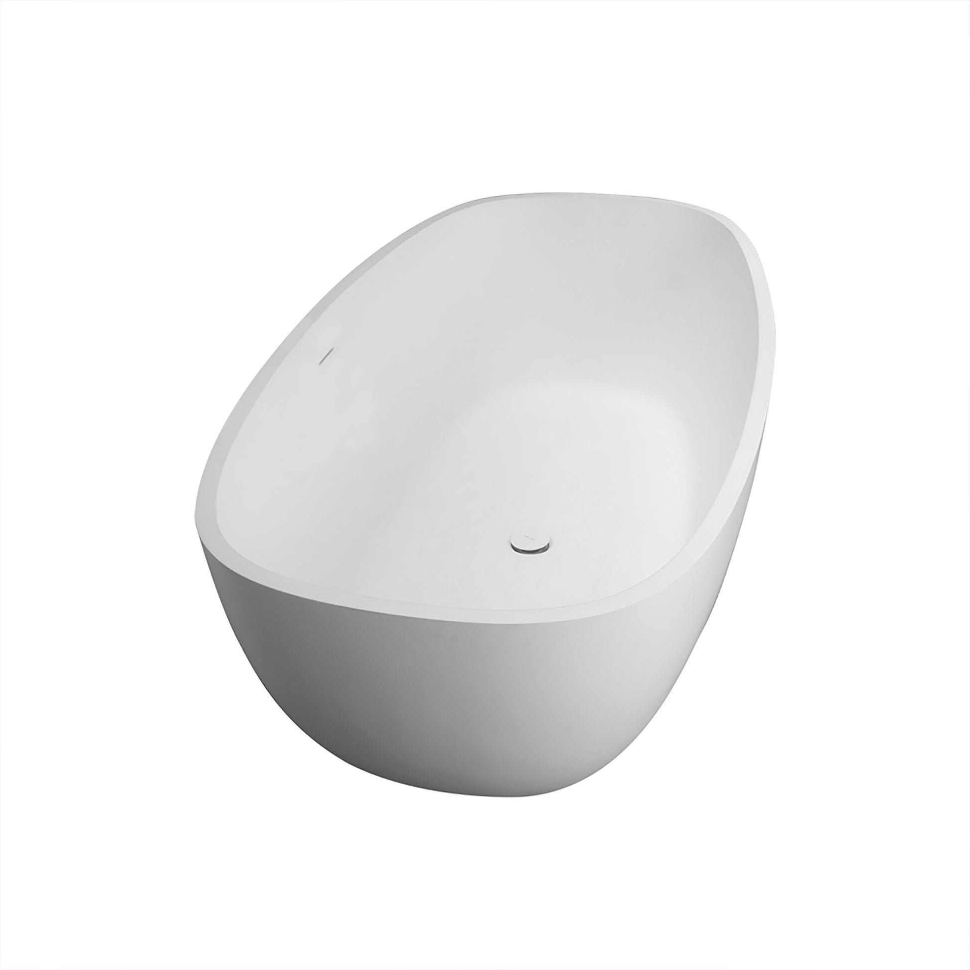 1700Mm Solid Surface Bathtub For Bathroom White Oval Bathroom Freestanding Tubs Matte 61 69 In Modern Soaking Center Solid Surface Solid Surface