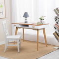 Wooden Vanity Table Makeup Dressing Desk Writing Desk Computer Table With Solid Wood Top Panel Natural Solid Wood