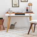 Wooden Vanity Table Makeup Dressing Desk Writing Desk Computer Table With Solid Wood Top Panel Natural Solid Wood