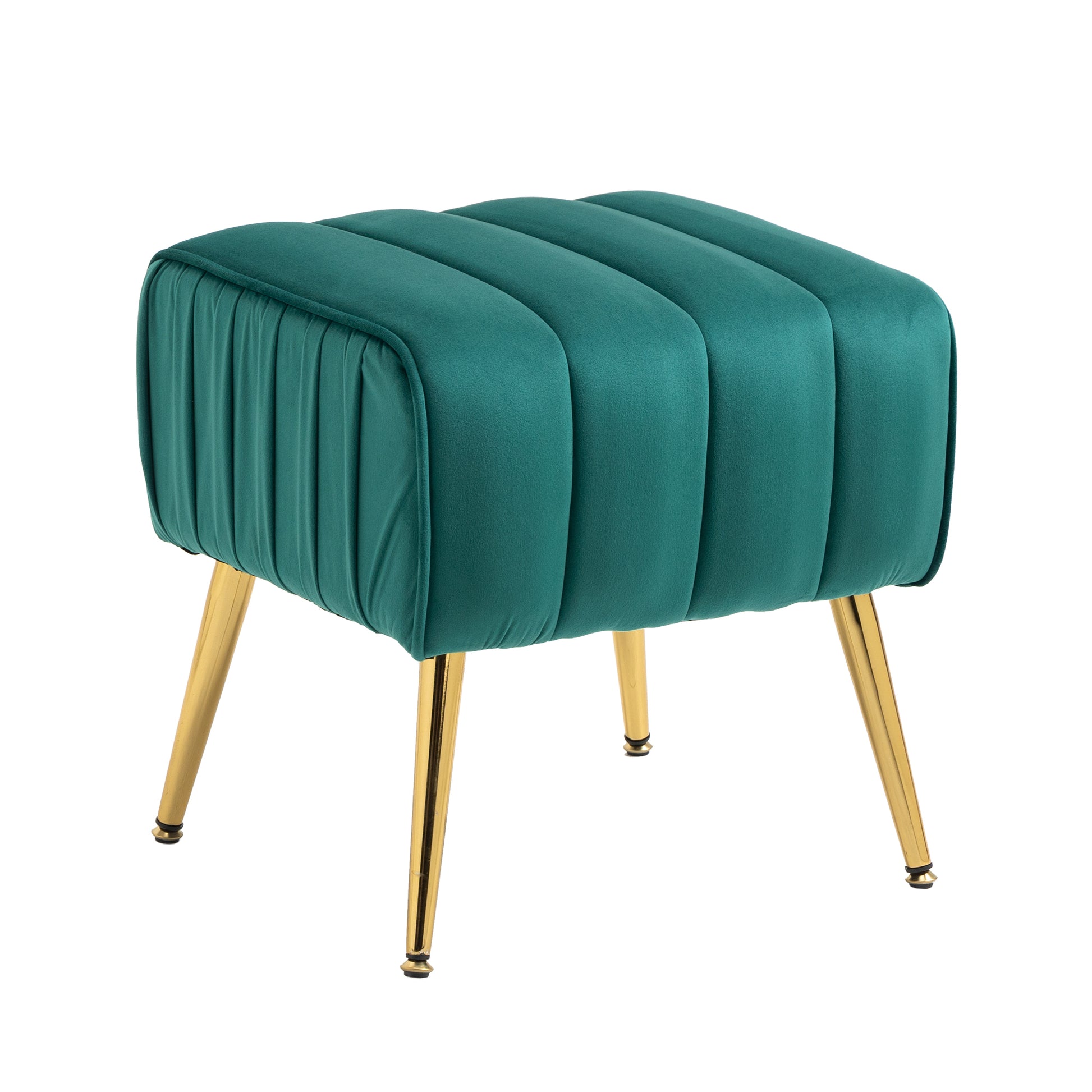 Velvet Accent Chair With Ottoman, Modern Tufted Barrel Chair Ottoman Set For Living Room Bedroom, Golden Finished, Christmas Green Green Foam Velvet
