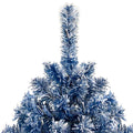 6Ft Pre Lit Hinged Artificial Fir Christmastree, Xmas Tree Snow Flocked Artificial Holiday Christmas Tree W 750 Branch Tips X Mas Blue Vinyl