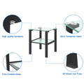 Glass Two Layer Tea Table, Small Round Table, Bedroom Corner Table, Living Room Black Side Table Black Glass