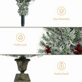 Pre Lit Xmas Tree Artificial Christmas 4 Piece Set,Garland, Wreath And Set Of 2 Entrance Trees X Mas Retro White Vinyl